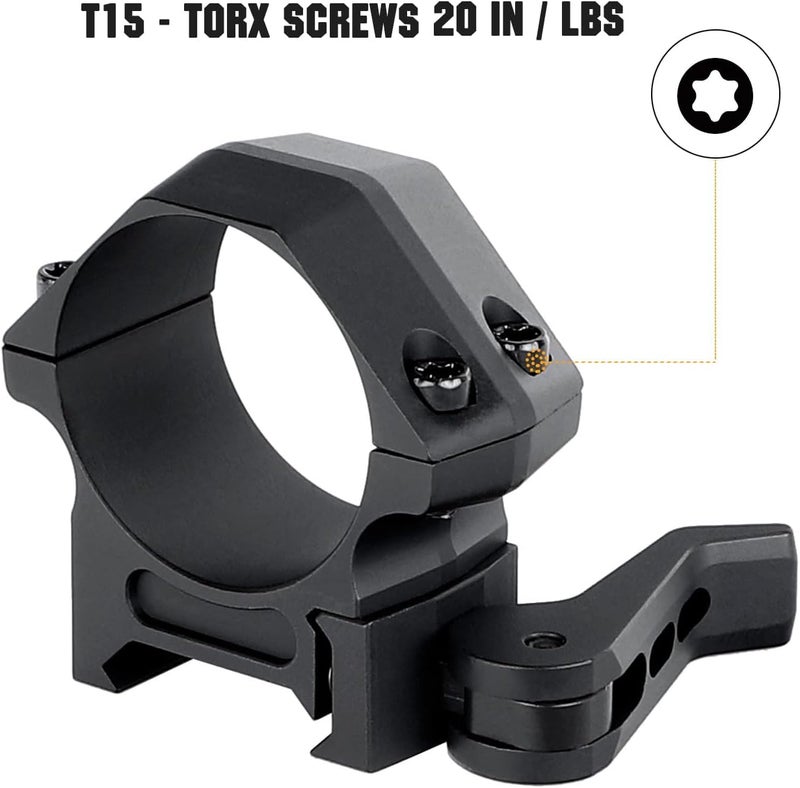 ohhunt 30mm Scope Rings Quick Detach Scope Rings 30mm Low | Medium | High Profile QD 30 mm Scope Rings 7075 Series Aluminum - Image 3